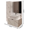 Armário de Banheiro com Cuba 2 Portas Mármore Branco Bn3629 - Tecno Mobili