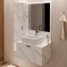 Armário de Banheiro com Cuba 2 Portas Mármore Branco Bn3629 - Tecno Mobili