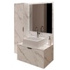 Armário de Banheiro com Cuba 2 Portas Mármore Branco Bn3629 - Tecno Mobili