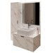 Armário de Banheiro com Cuba 2 Portas Mármore Branco Bn3629 - Tecno Mobili