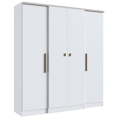 Guarda-Roupa Casal Miami 4 Portas 2 Gavetas Branco - Doripel Móveis