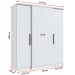 Guarda-Roupa Casal Miami 4 Portas 2 Gavetas Branco - Doripel Móveis