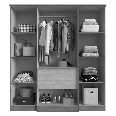 Guarda-Roupa Casal Miami 4 Portas 2 Gavetas Branco - Doripel Móveis