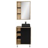 Armário de Banheiro 60 Cm 2 Portas com Cuba Cartagena/Preto 001127 - Ozini Móveis