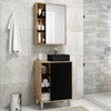 Armário de Banheiro 60 Cm 2 Portas com Cuba Cartagena/Preto 001127 - Ozini Móveis