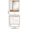 Armário de Banheiro 80 Cm 3 Portas 1 Gaveta com Cuba Mel/Branco 001208 - Ozini Móveis