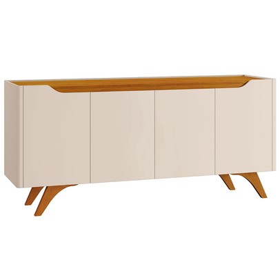 Balcão Buffet Grécia 4 Portas Off White/Naturalle - Mavaular