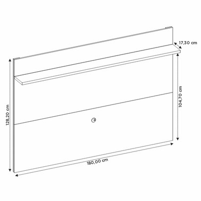 Painel para TV Até 70 Polegadas 1 Prateleira Off White/Freijó Trend Nt1305 - Notável Móveis