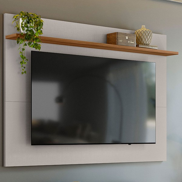 Painel para TV Até 70 Polegadas 1 Prateleira Off White/Freijó Trend Nt1305 - Notável Móveis