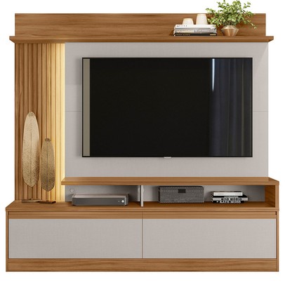 Estante para TV Até 60 Polegadas 2 Portas com Led Freijó Trend/Off White Nt1295 - Notável Móveis