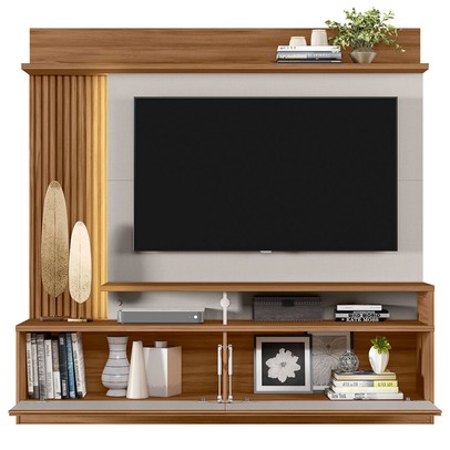 Estante para TV Até 60 Polegadas 2 Portas com Led Freijó Trend/Off White Nt1295 - Notável Móveis