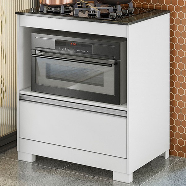 Armário de Cozinha para Cooktop Nt3110 1 Gaveta Branco New/Granito - Notável Móveis