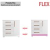Cômoda 1 Porta 4 Gavetas Flex Branco New/Rosa Nt5185 - Notável Móveis