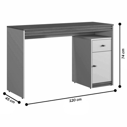 Mesa Escrivaninha Madrid 1 Porta 1 Gaveta Naturalle - Mavaular