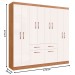 Guarda-Roupa Casal Catalunha 10 Portas 2 Gavetas Off White/Nogueira - Doripel Móveis