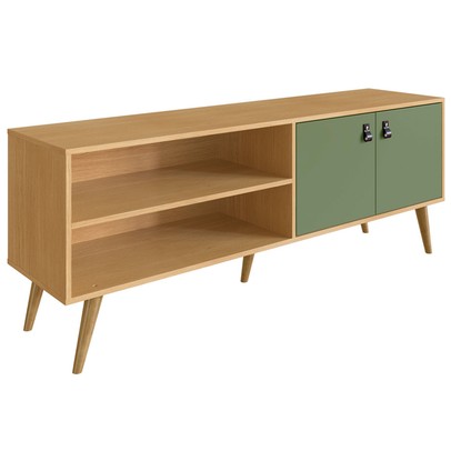 Rack para TV Até 55 Polegadas Amber 2 Portas Savana Alecrim - Genialflex