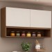 Armário Aéreo Cozinha 2 Portas Ebano Fosco/Off White Fosco 1301m - Genialflex