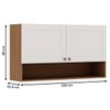 Armário Aéreo Cozinha 2 Portas Ebano Fosco/Branco 1301p - Genialflex
