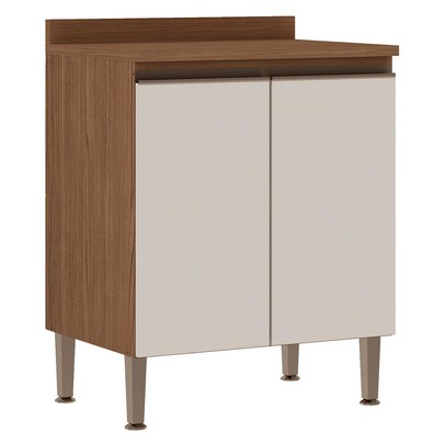 Armário de Cozinha 2 Portas Ebano Fosco/Off White Fosco 1304m - Genialflex