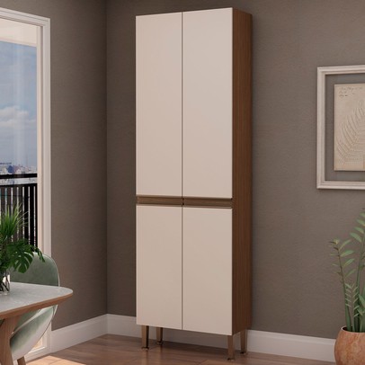 Paneleiros 4 Portas Ebano Fosco/Off White Fosco 1305m - Genialflex