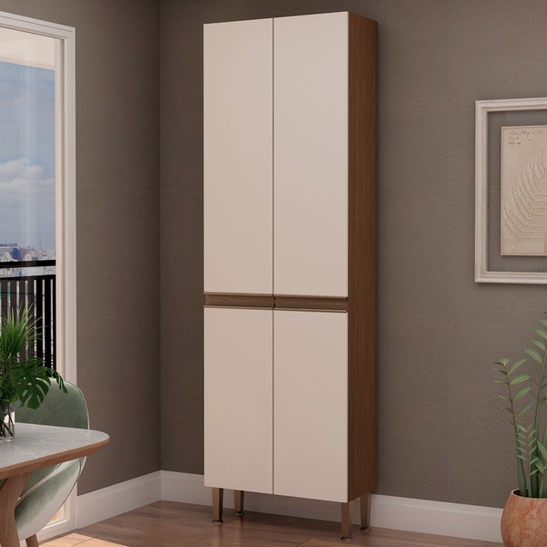 Paneleiros 4 Portas Ebano Fosco/Off White Fosco 1305m - Genialflex