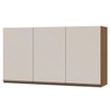 Armário Aéreo Cozinha 3 Portas Ebano Fosco/Off White Fosco 1306m - Genialflex