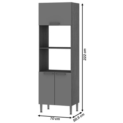 Torre Quente 3 Portas Ebano Fosco/Off White Fosco 1307 - Genialflex