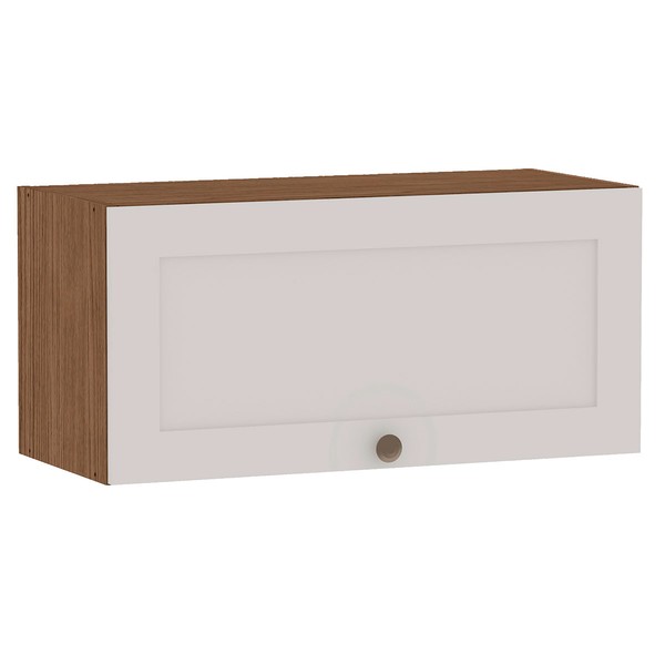 Armário Aéreo Cozinha 1 Porta Ebano Fosco/Branco 1309p - Genialflex