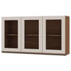 Armário Aéreo Cozinha 3 Portas com Vidro Ebano Fosco/Off White 1318m - Genialflex