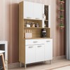 Armário de Cozinha Golden 6 Portas 1 Gaveta com Vidro Freijó/Supremo - Kits Paraná