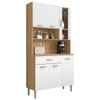 Armário de Cozinha Golden 6 Portas 1 Gaveta com Vidro Freijó/Supremo - Kits Paraná