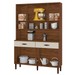 Armário de Cozinha Golden 8 Portas 2 Gavetas com Vidro Nogueira/Off White - Kits Paraná
