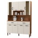 Armário de Cozinha Golden 8 Portas 2 Gavetas com Vidro Nogueira/Off White - Kits Paraná