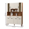 Armário de Cozinha Golden 8 Portas 2 Gavetas com Vidro Nogueira/Off White - Kits Paraná