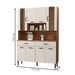 Armário de Cozinha Golden 8 Portas 2 Gavetas com Vidro Nogueira/Off White - Kits Paraná