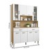 Armário de Cozinha Golden 8 Portas 2 Gavetas com Vidro Freijó/Supremo - Kits Paraná