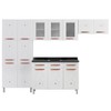 Cozinha de Aço Completa Mirage New 14 Portas 2 Gavetas com Vidro Branco 815486 - Telasul