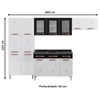 Cozinha de Aço Completa Mirage New 14 Portas 2 Gavetas com Vidro Branco/Preto 815486 - Telasul