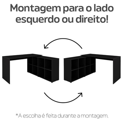 Escritório Completo Nero 4 Gavetas Preto - Artany Móveis