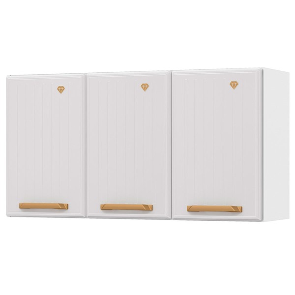 Armário Aéreo Cozinha em Aço Diamante 3 Portas Branco 818004 - Telasul