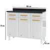 Armário de Cozinha em Aço Diamante 3 Portas 3 Gavetas Branco 818108 - Telasul
