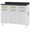 Armário de Cozinha em Aço Diamante 3 Portas 3 Gavetas Branco 818108 - Telasul