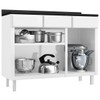 Armário de Cozinha em Aço Diamante 3 Portas 3 Gavetas Branco 818108 - Telasul
