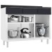 Armário de Cozinha em Aço Diamante 3 Portas 3 Gavetas Branco/Preto 818108 - Telasul