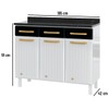 Armário de Cozinha em Aço Diamante 3 Portas 3 Gavetas Branco/Preto 818108 - Telasul