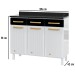 Armário de Cozinha em Aço Diamante 3 Portas 3 Gavetas Branco/Preto 818108 - Telasul