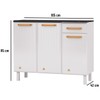 Balcão de Cozinha em Aço Diamante 3 Portas 1 Gaveta Branco 818134 - Telasul