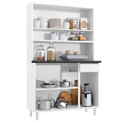 Cozinha de Aço Compacta Diamante 6 Portas 1 Gaveta Branco 818223 - Telasul