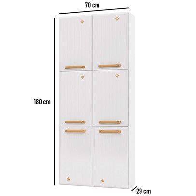 Paneleiro em Aço Diamante 6 Portas Branco 818309 - Telasul