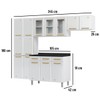 Cozinha de Aço Completa Diamante 14 Portas 3 Gavetas com Vidro Branco 818470 - Telasul